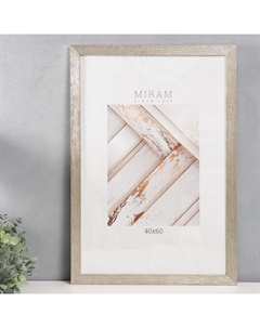 Фоторамка для фото 40×60 см «МИРАМ», пластик, серебро, (пластиковый экран) Miram