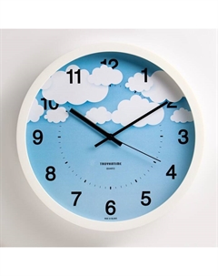 Часы настенные, серия: Детские, "Облака", плавный ход, d-30.5 см Troykatime