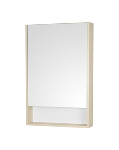 Зеркало – шкаф для ванной комнаты «Сканди 55», 550×130×850 мм, цвет белый/дуб верона Aquaton