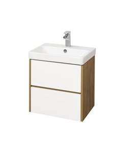 Тумба под раковину Сканди 55 белая, дуб рустикальный 1A251701SDZ90 Aquaton