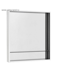 Зеркало - шкаф для ванной комнаты «Ривьера 60», с полкой, с подсветкой, 600×130×850 мм, цвет белый матовый Aquaton