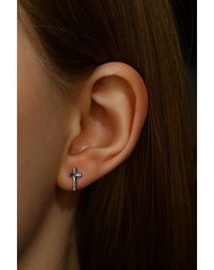 Серьги «Крестики», набор 9 пар, цвет серебро Qf