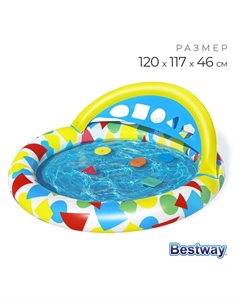 Бассейн надувной детский Splash & Learn, 120×117×46 см, с навесом, 52378 Bestway