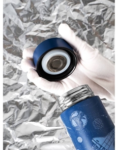 Термос с термометром, 500 мл, синий Роскосмос х onlytop