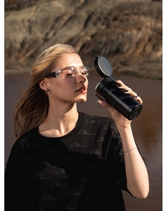 Термокружка, 380 мл, чёрная Роскосмос х onlytop