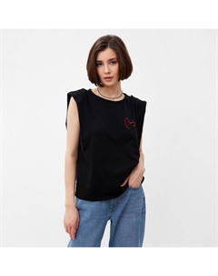 Майка женская HEART, размер 42, чёрная Minaku