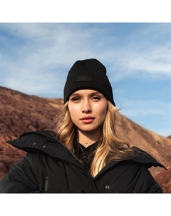 Шапка с отворотом, р. 56-58, чёрная Роскосмос х onlytop