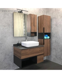 Шкаф-колонна «Штутгарт-40», дуб тёмно-коричневый Comforty