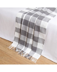 Плед с бахромой «Пикник», 140×200 см, белый, серый Vladi