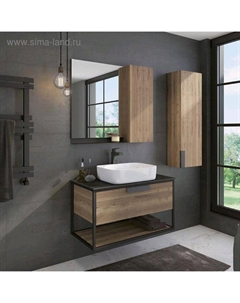 Зеркало шкаф для ванной комнаты «Кёльн 90», 900×800 мм, цвет дуб тёмный Comforty