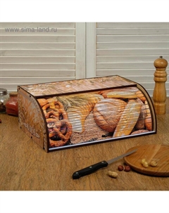 Хлебница «Приятного аппетита», дерево, 38×26×14 см, бежевая Дарим красиво