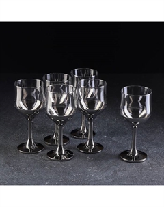 Набор бокалов для вина «Поло», 250 мл, 6 шт, цвет серебряный Гусь-хрустальный стекольный завод