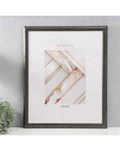 Фоторамка пластик "МИРАМ" 40х50 см грецкий орех (пластиковый экран) Miram