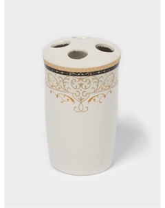 Набор аксессуаров для ванной комнаты «Золотая роскошь», 4 предмета, дозатор 250 мл, мыльница, 2 стакана, белый Доляна