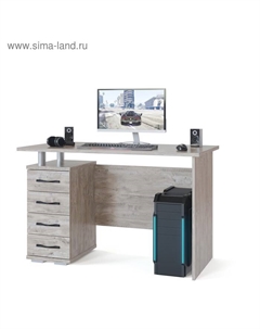 Стол компьютерный «КСТ-106.1», 4 ящика, 1200×600×750 мм, цвет дуб юкон Сокол