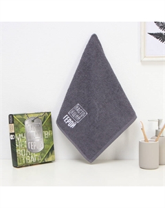 Полотенце махровое «. Настоящий герой», 35×50±5 см, хлопок 100%, серое Этель