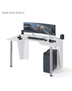 Стол компьютерный игровой «КСТ – 18», с металлическими опорами, 1350×800×750 мм, цвет белый Сокол