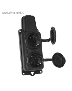 Розетка штепсельная переносная «» РП 16-232, двухместная, с з/к, брызгозащищенная Элект