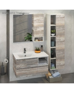 Тумба-умывальник «Турин-90L» дуб бежевый с раковиной 9090EL Comforty