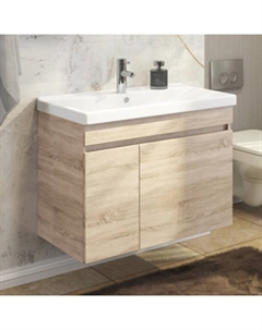 Тумба-умывальник «Тромсе-80» дуб сонома с раковиной «Fest 80 F01» Comforty