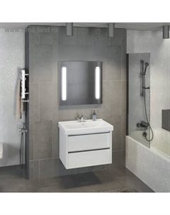 Тумба-умывальник «Дублин-75» белый глянец с раковиной 8057 Comforty