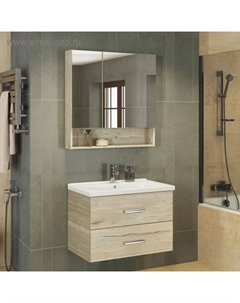 Зеркало шкаф для ванной комнаты «Парма 80», 800×800 мм, цвет дуб дымчатый Comforty