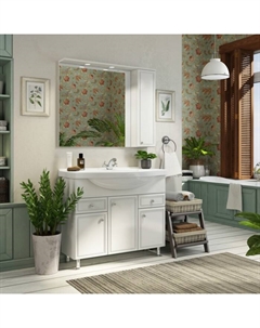 Тумба-умывальник «Сочи-100» белая с раковиной «Эльбрус-100» Comforty