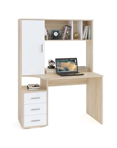 Компьютерный стол «КСТ-16», 1200×600×1600 мм, цвет дуб сонома / белый Сокол