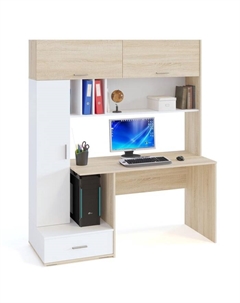 Компьютерный стол «. КСТ-17», 1600×600×1850 мм, цвет дуб сонома / белый Сокол