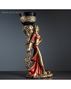 Фигура с кашпо "Девушка Диана" бронза-красный, 2 л / 24х79х36см Хорошие сувениры