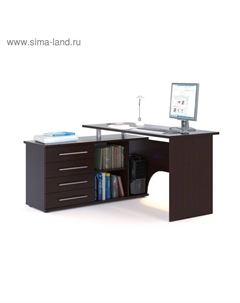 Стол компьютерный «КСТ - 109», угол левый, 4 ящика, 1400×750×1270 мм, цвет венге Сокол