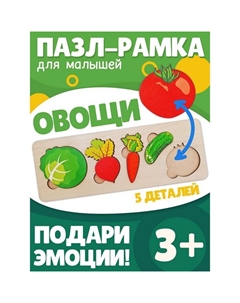 Рамка-вкладыш «Овощи», 5 элементов Нескучные игры