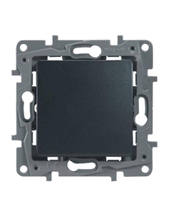 Механизм переключателя Etika, 1 клавиша, СП, антрацит Legrand