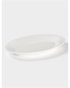 Блюдо овальное c утолщённым краем White Label, 25.5×17×2 см, фарфор, белое Доляна