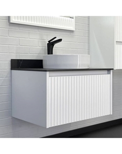 Тумба-умывальник «Марсель-75», белый матовый со столешницей, с раковиной 9110 Comforty