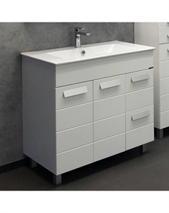 Тумба-умывальник «Модена М-90» цвет белая матовая, с раковиной Quadro 90 Comforty