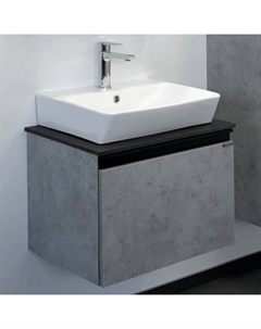 Тумба – умывальник «Эдинбург – 60», с раковиной, цвет бетон светлый/чёрная столешница Comforty