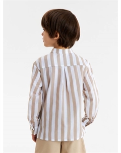 Рубашка для мальчика, : Eco style, бежевый/полоска, рост 122 см Minaku