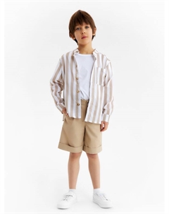 Рубашка для мальчика, : Eco style, бежевый/полоска, рост 140 см Minaku