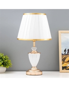 Настольная лампа Анисия E27 40 Вт бело-золотой 25×25×43 см Risalux