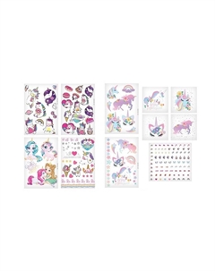 Переводные татуировки детские «Тату Единороги», с наклейками на ногти Школа талантов