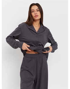 Костюм женский (рубашка, брюки, топ) Base, размер 48, графит Kaftan