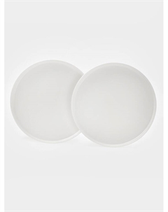 Тарелки White Snow, набор 2 шт., d=20 см, фарфор, белые Magistro