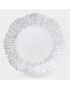 Тарелка подстановочная «Сияние», d=33 см, окантовка серебро, стекло Magistro