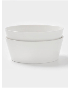 Салатники White Snow, набор 2 шт., 1 л, 18×7 см, фарфор, белые Magistro