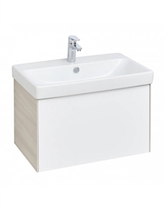 Тумба «Асти», под раковину ««Адриана 70», 682×400×427 мм, цвет белый глянец/ясень шимо Aquaton