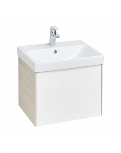 Тумба «Асти», под раковину ««Адриана 55», 532×400×427 мм, цвет белый глянец/ясень шимо Aquaton