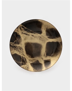 Тарелка подстановочная Brown Marble, d=33 см, стекло, коричневая Magistro