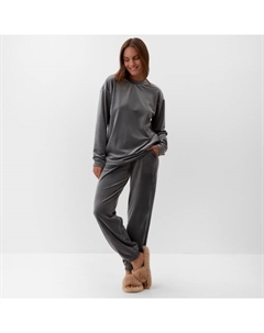 Костюм женский (свитшот, брюки) Plushy, размер 44-46, серый Kaftan