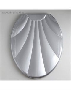 Сиденье для унитаза «Ракушка», 44.5×37 см, с крышкой, серебристый перламутр Русспласт